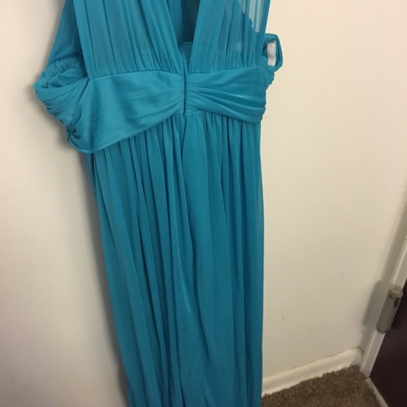 Turquoise custom-made gown - Picture 3 of 5